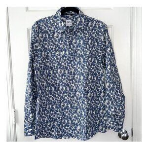 Zara - Fun Comfort Button Down Dress Shirt with Leaf Print